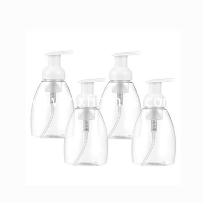 ขวดปั๊มสบู่พลาสติกใสทรงรีขนาด 300 มล. พร้อมฝาพลาสติกสีขาว ผู้ผลิต